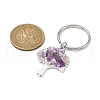 Natural Amethyst Chip & Alloy Tree of Life Pendant Keychain KEYC-JKC00648-06-3