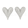 Heart Clear Cubic Zirconia Stud Earrings EJEW-S235-02P-1