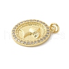 Brass Micro Pave Cubic Zirconia Pendants KK-P294-08G-2
