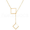 Alloy Cable Chain Square Lariat Necklaces for Women WG98ABB-01-2