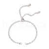 304 Stainless Steel Textured Cable Chain Slider Bracelet Making AJEW-JB01343-01-1