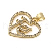 Brass Micro Pave Clear Cubic Zirconia Pendants KK-M319-22G-02-2