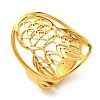 Adjustable 304 Stainless Steel Woven Web/Net with Feather Ring RJEW-F149-05G-1
