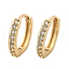 Clear Cubic Zirconia Huggie Hoop Earrings EJEW-L231-41G-01-3