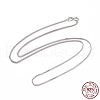 Anti-Tarnish Rhodium Plated 925 Sterling Silver Wheat Chains Necklace for Women STER-I021-03B-P-5