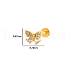 Butterfly 316L Surgical Stainless Steel Clear Cubic Zirconia 17 Gauge Threadless Labrets WGBD99E-01-1