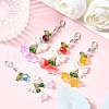 4Pcs Glass & ABS Imitation Pearl Pendant Decoration HJEW-TA00352-1