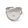 Non-Tarnish 304 Stainless Steel Cuff Ring Settings STAS-E202-02A-P-3