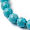 Round Synthetic Turquoise Beaded Stretch Bracelets BJEW-JB10269-04-3