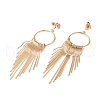 Rhinestone with Tassel Dangle Stud Earrings EJEW-D054-02KCG-2