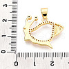 Brass Micro Pave Clear Cubic Zirconia Pendants KK-N268-56G-3