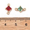 Brass Pave Glass Connector Charms FIND-XCP0003-38-3