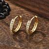 Clear Cubic Zirconia Huggie Hoop Earrings EJEW-L231-41G-01-1