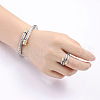 Stainless Steel Wire Twist Bangles & Cuff Rings Sets FS-WG3AC7D-01-3