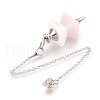 Natural Rose Quartz Dowsing Pendulums KK-F756-09L-2