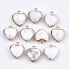 Electroplate Natural Howlite Pendants X-G-T112-03J-1