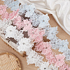 Double Layer Polyester Flower Lace Ribbons DIY-WH0656-60B-5