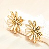 304 Stainless Steel Flowers Stud Earrings for Women EJEW-R023-02G-2