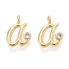Brass Micro Pave Cubic Zirconia Charms KK-N263-97G-A-1