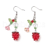 304 Stainless Steel Glass Beads Dangle Earrings EJEW-TA00661-3