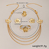 Exquisite Zinc Alloy Middle Eastern Flower Cuff Bangle & Earrings & Necklaces & Rings Set for Women CV9566-4