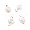 Natural Cultured Freshwater Pearl Connector Charms PALLOY-JF01394-03-1