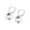 S925 Sterling Silver Irregular Flat Round Hoop Earrings IN2114-2-3