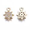 Brass Micro Pave Clear Cubic Zirconia Charms X-KK-S359-119-RS-2
