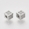 Brass Micro Pave Cubic Zirconia Beads KK-T048-039P-NF-2