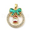 Christmas Brass Micro Pave Cubic Zirconia Pendant KK-H468-01E-02G-1