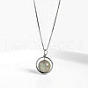 Round 925 Sterling Silver with Natural Moonstone Pendant Necklaces for Women FS-WG25D47-01-4