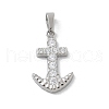 Ion Plating(IP) 304 Stainless Steel Micro Pave Cubic Zirconia Pendants STAS-Z107-07P-1