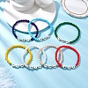 7Pcs Glass Beads Stretch Bracelets BJEW-JB11575-1