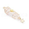 3Pcs 3 Styles Electroplated Natural Quartz Crystal Pointed Copper Wire Wrapped Pendants PALLOY-JF03766-06-4