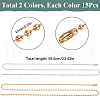 SOFPLATE 30Pcs 2 Colors Iron Ball Chain Necklace Making MAK-SP0001-06B-2