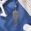 Alloy Crystal Rhinestone Dangle Curved Barbell Belly Rings AJEW-R007-04P-03-3