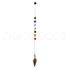 Chakra Synthetic & Natural Mixed Gemstone Pointed Dowsing Pendulums PALLOY-JF02608-02-5