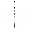 Chakra Synthetic & Natural Mixed Gemstone Pointed Dowsing Pendulums PALLOY-JF02608-02-5