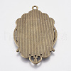 Tibetan Style Pendant Cabochon Settings X-TIBEP-A22962-AB-FF-2