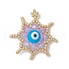 Glass Seed Beaded Star Pendants PALLOY-MZ00624-02-1
