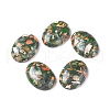 Assembled Synthetic Gold Line Peridot and Imperial Jasper Cabochons G-D0006-G03-10-1