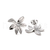 Flower 304 Stainless Steel Stud Earrings for Women EJEW-L272-031P-02-2