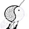 Yin Yang Woven Net/Web with Feather Pendant Decoration HJEW-I012-01-3