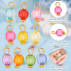 Acrylic Round Charms with Golden Tone Brass Loops PALLOY-HY00012-5