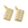 Brass Micro Pave Clear Cubic Zirconia Pendants KK-Q031-37G-1