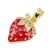Brass Micro Pave Cubic Zirconia Enamel Pendants X-KK-L231-20G-2