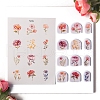 Flower Pattern Polymer Clay Earrings Water Transfer Paper PW-WG76974-01-1