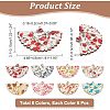  48Pcs 8 Colors Printed Flower Wood Pendants WOOD-NB0002-28-2