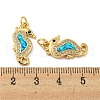 Brass Micro Pave Cubic Zirconia with Synthetic Opal Pendants KK-D096-06D-G-3