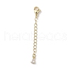 Brass Micro Pave Clear Cubic Zirconia Chain Extender KK-G491-52C-G-1